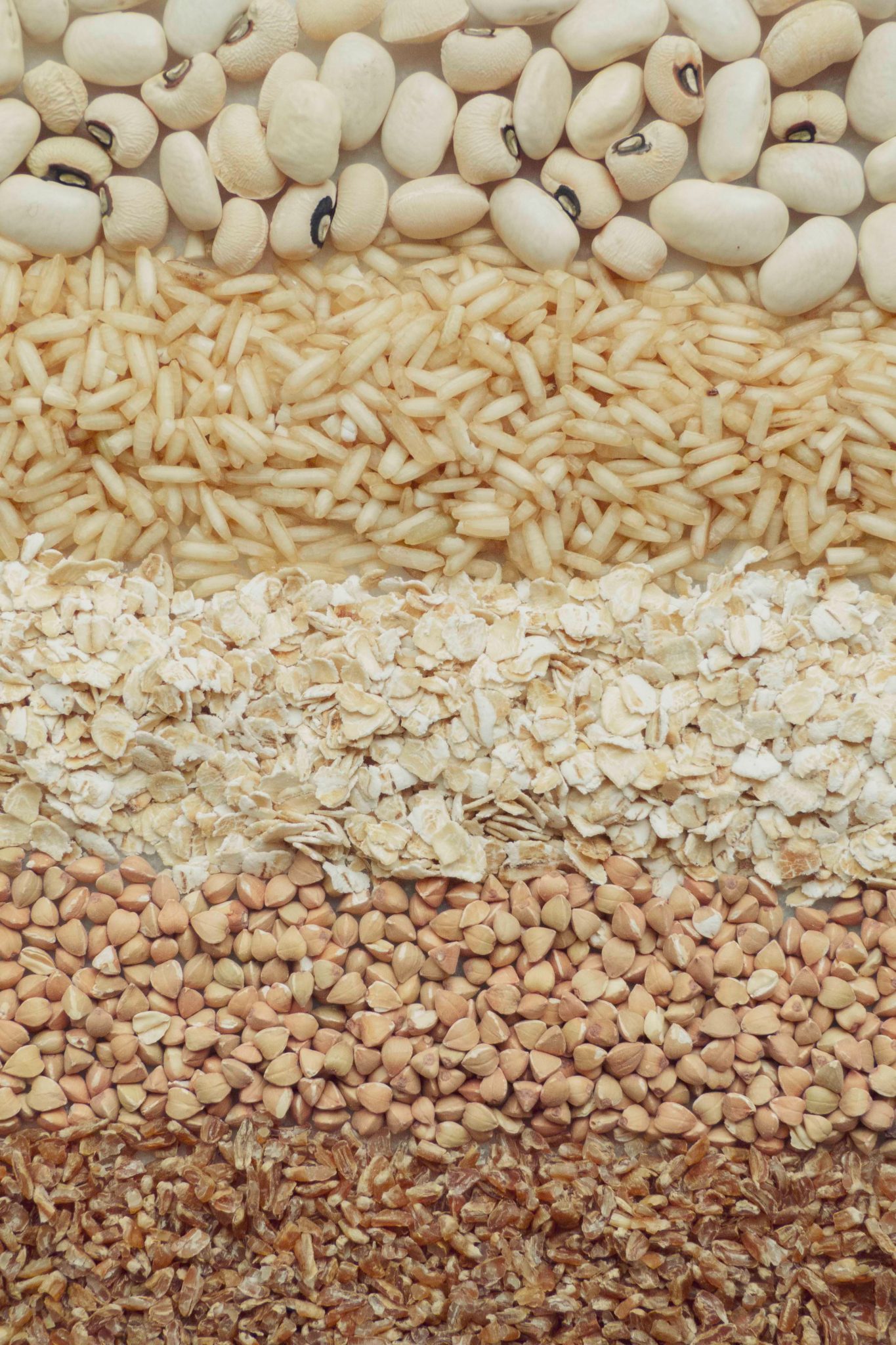 rice, beans, oats