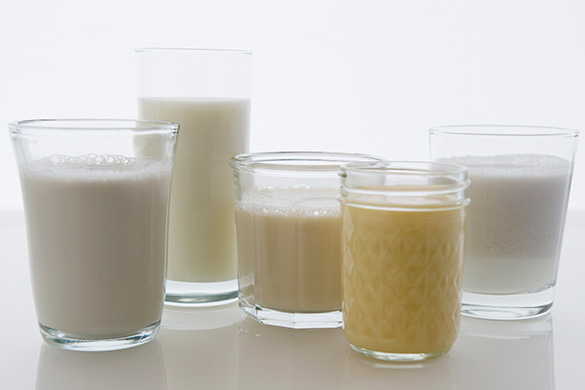 glasses of different milk